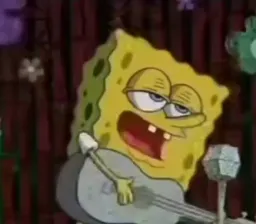 باب اسفنجی درحال اهنگ خواندن