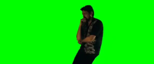 Sad butcher green screen