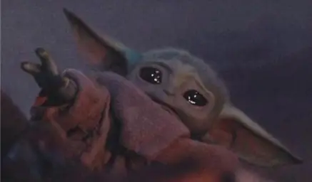 Baby Yoda crying