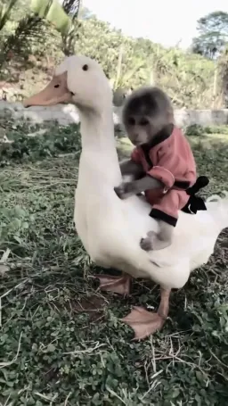میمون سوار بر غاز