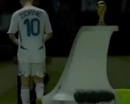 Zidane with world cup trophy