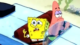 Patrick star drives and Sponge bob is nervous