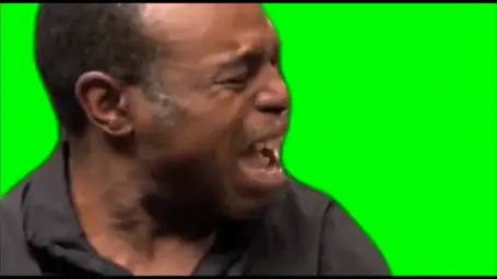 crying black man green screen