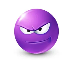 Evil looking purple emoji
