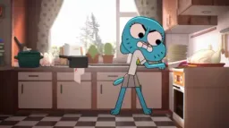 گربه آبی درحال آشپزی حرفه ای