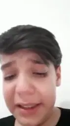 A boy is crying