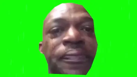 Blackman crying green screen