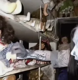 The soul is showing off the dolls.