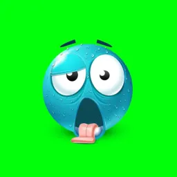 ایموجی آبی عرق کرده بی حال