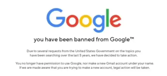 Banned from google