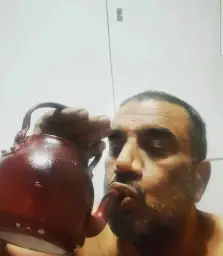 Drinking tea from pot