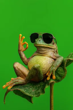 قورباغه راضی پرده سبز