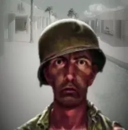 Shouked soldier in diffeent places