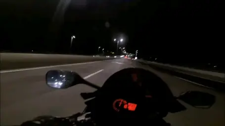 Motorbike riding in traffic