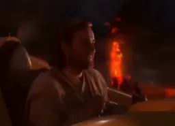 Obi Wan driving beside the corpse