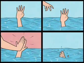 High five drowning hand