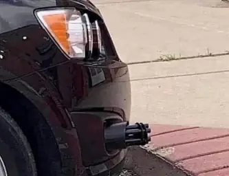 Car with mini gun