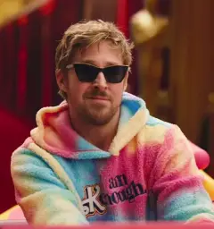 Ryan Gosling in a rainbow hoodie