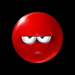 Bored red emoji