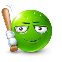 ایموجی سبز چوب به دست عرق کرده