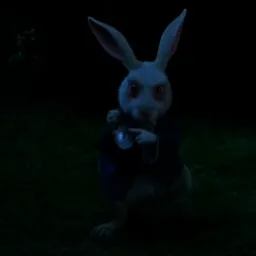 خرگوش درحال نشان دادن ساعت با کیفیت بیشتر