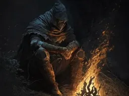 Knight beside the fire