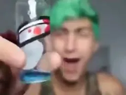 man turning into a among us