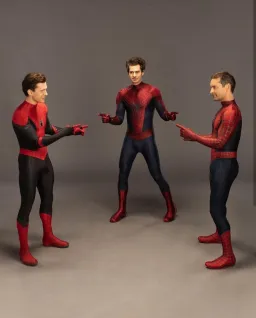 Spiderman showing with hand