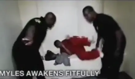 Police suddenly waking up a boy