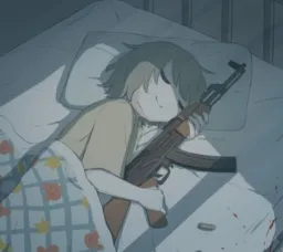 kid Sleeping with AK47