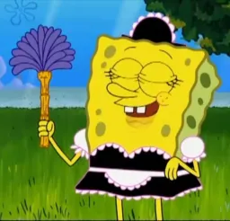 Spongebob with cleaning clothes