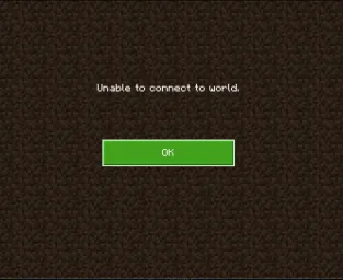 Unable to connect to World