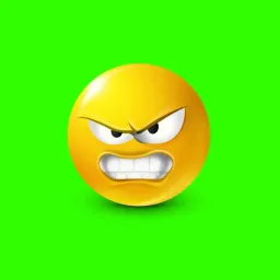 Angre Yellow Emoji Green Screen