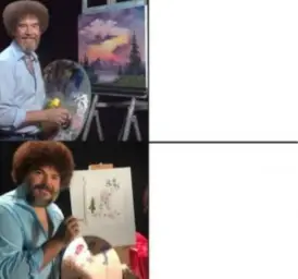 Bob ross jack black painting