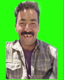 خندیدن مرد پرده سبز