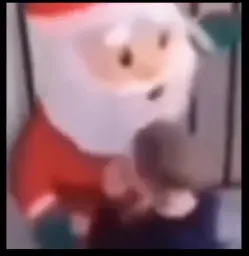 Kid hitting santa