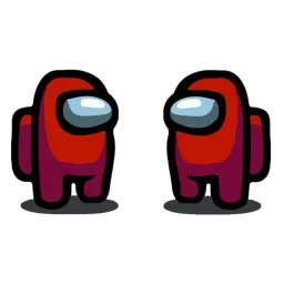 two amongus person talking to each other