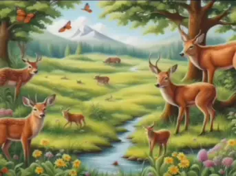 Deer in beautiful nature