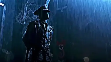 nazi robot under rain