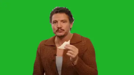 Eating green screen