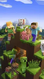 Minecraft characters and mobs in one frame