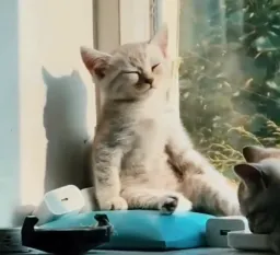 گربه خسته و خواب الود