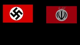 nazi germany flag and iran flag