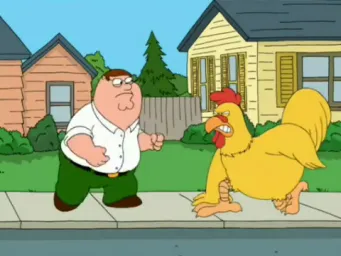 Family guy  and chiken fight