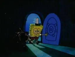 The sponge bob is upset