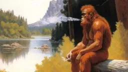 شامپانزه درحال سیگار کشیدن