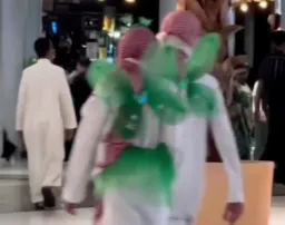 عرب ها در حال رفتن با لباس های پروانه ای