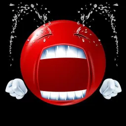 ایموجی قرمز درحال گریه کردن