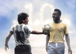 pele and maradona in paradise