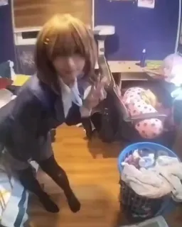 cute Japanese girl dancing